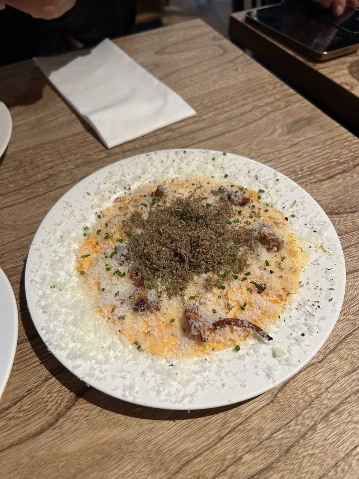 A £27 omelette with girolles, spenwood and black truffle, that unfortunately did not taste much of either of those ingredients (Image: Keandra H'ng)