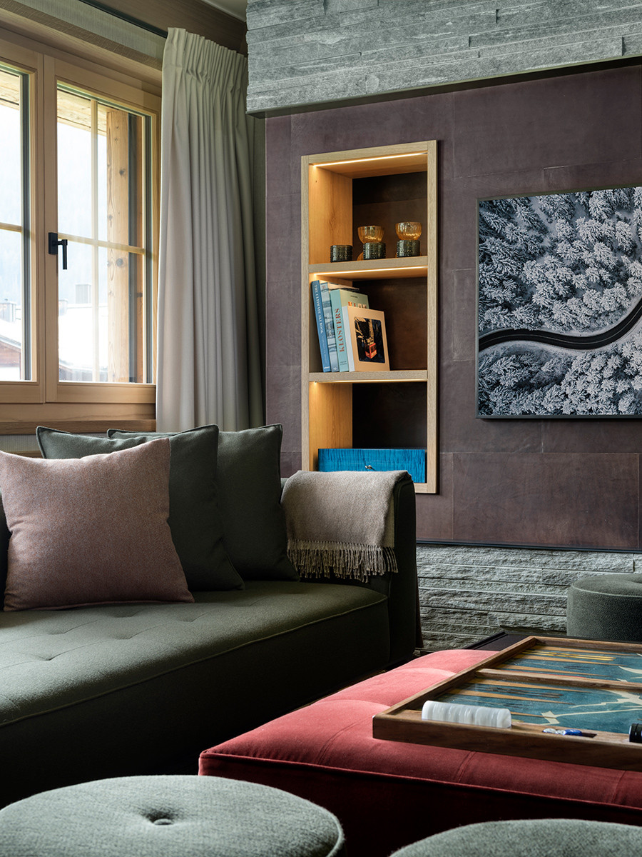 Details of the Klosters, Switzerland family chalet, designed by Tollgard Studio