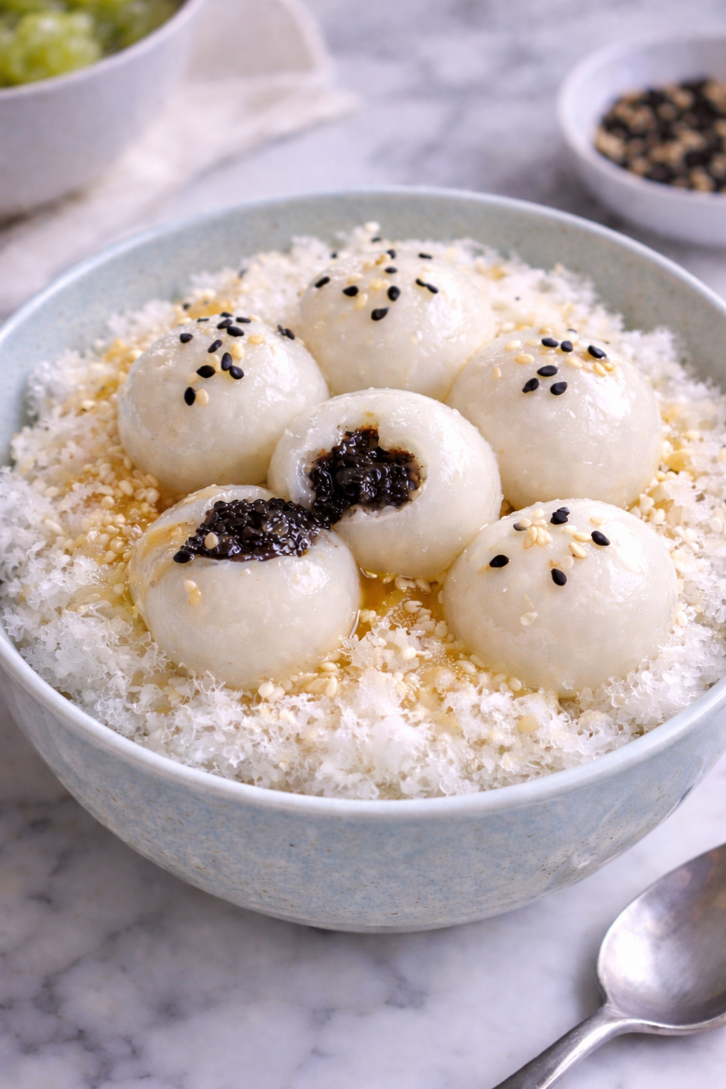 fire and ice tangyuan on shaved ice (Image: AI generated via ChatGPT)