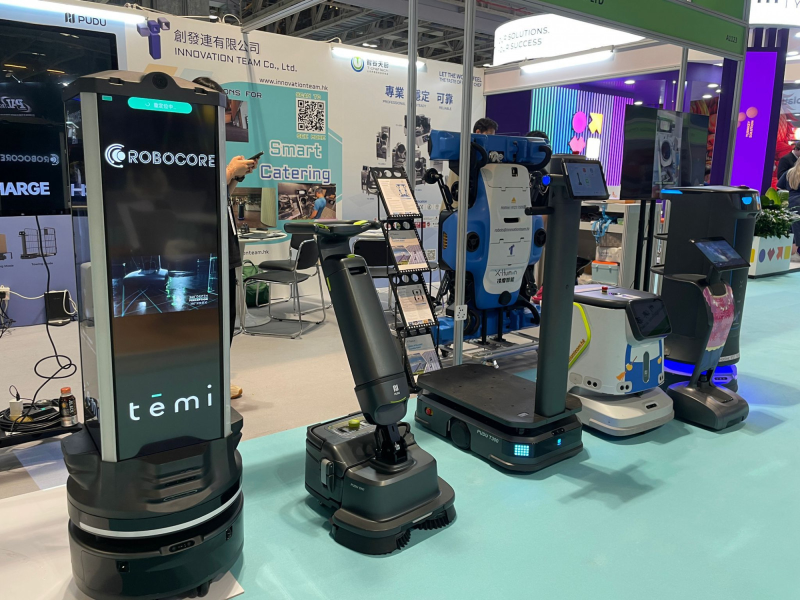 Robocore Technology’s mobile advertising robots were showcased at G2R Asia 2024 (Photo: Robocore Technology/LinkedIn)