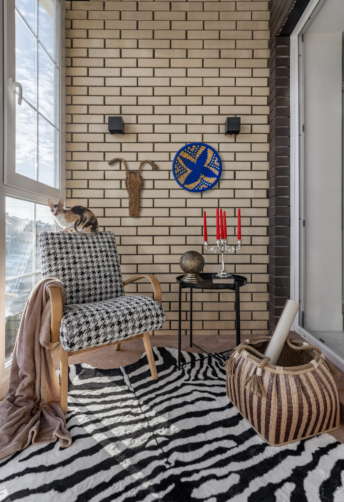 The indoor balcony on the second floor of Sara Mikhailova's Moscow, Russia home