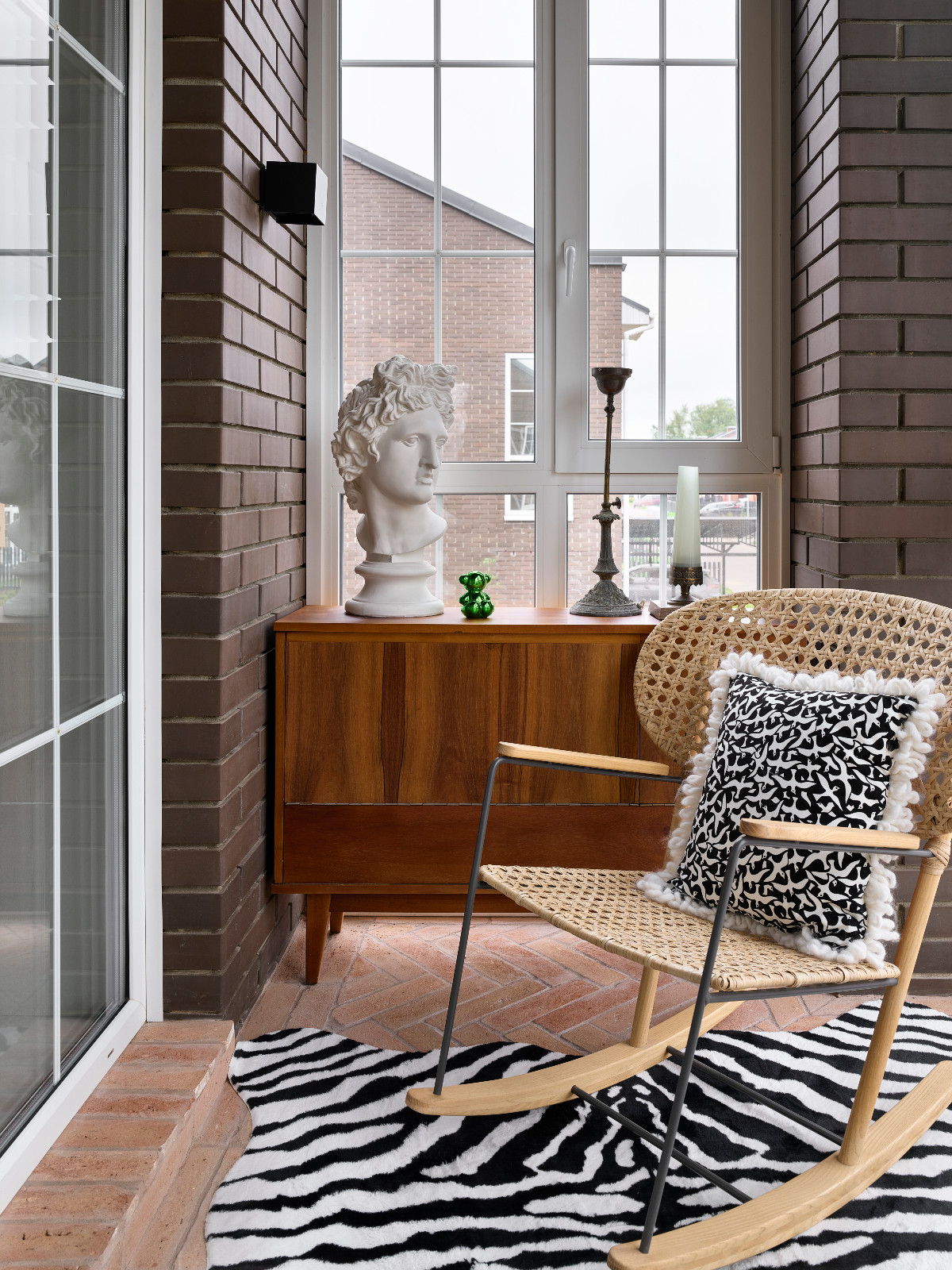 The indoor balcony on the second floor of Sara Mikhailova's Moscow, Russia home
