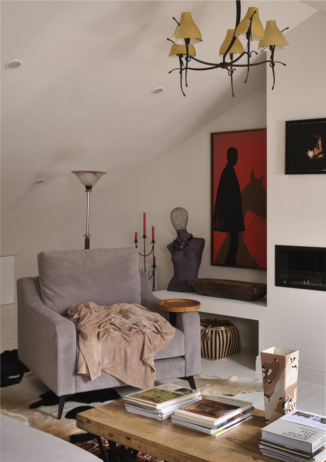 A quiet retreat on the third floor of interior designer Sara Mikhailova's Moscow, Russia home