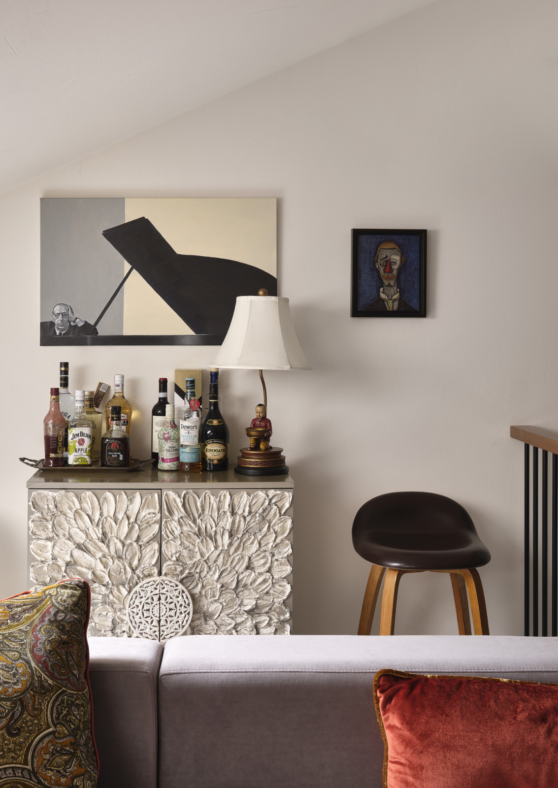 A quiet retreat on the third floor of interior designer Sara Mikhailova's Moscow, Russia home