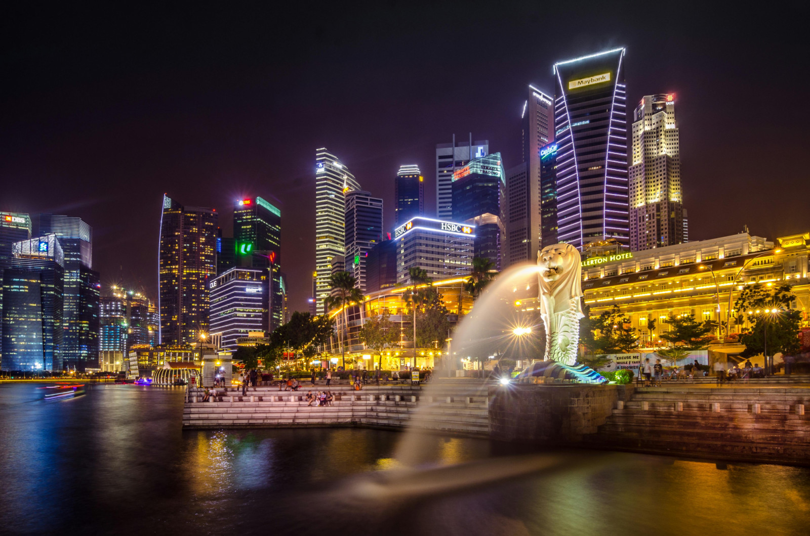 The Merlion stands poised against Singapore’s skyline, an enduring symbol of the city by night (Photo: courtesy of Pexels)