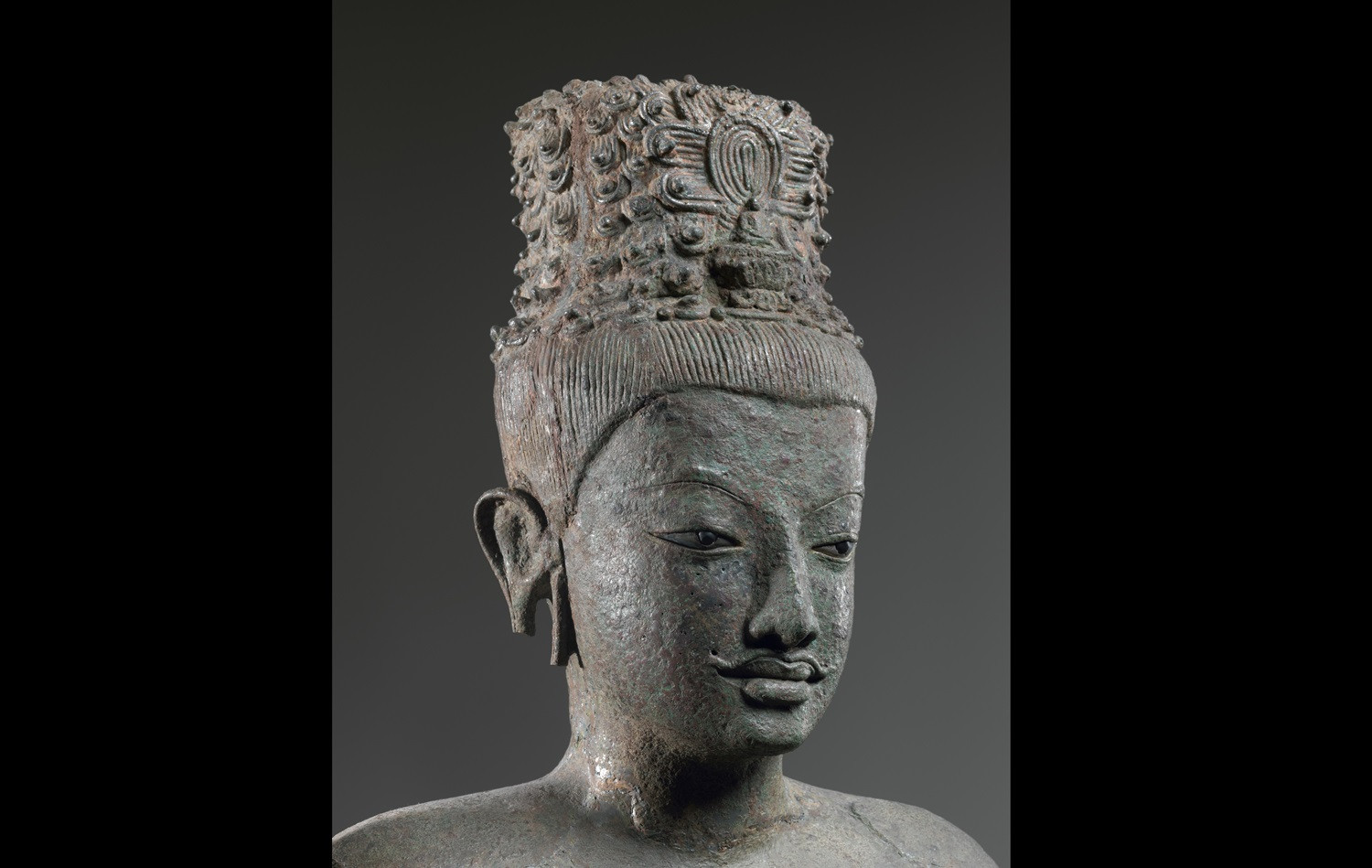 Four-armed Avalokiteshvara, the Bodhisattva of Infinite Compassion, ca. second quarter of the 8th century
Thailand (Buriram Province, Prakhon Chai),
Bronze with high tin content inlaid with silver and black glass or obsidian in eyes; H. 56 in. (142.2cm); W. 22 1/2 in. (57.2 cm); D. 15 1/4 in. (38.7 cm)
The Metropolitan Museum of Art, New York, Rogers Fund, 1967 (67.234)
http://www.metmuseum.org/Collections/search-the-collections/38950