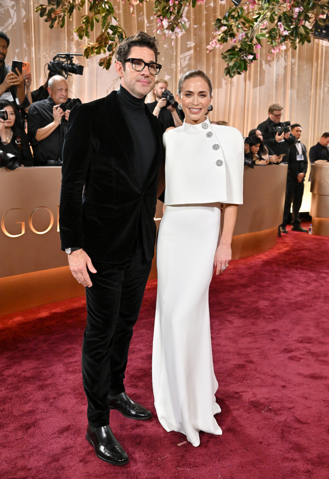 BEVERLY HILLS, CALIFORNIA - JANUARY 11: (FOR EDITORIAL USE ONLY) John Krasinski and Emily Blunt attend the 83rd Annual Golden Globe Awards at The Beverly Hilton on January 11, 2026 in Beverly Hills, California. (Photo by Axelle/Bauer-Griffin/FilmMagic)