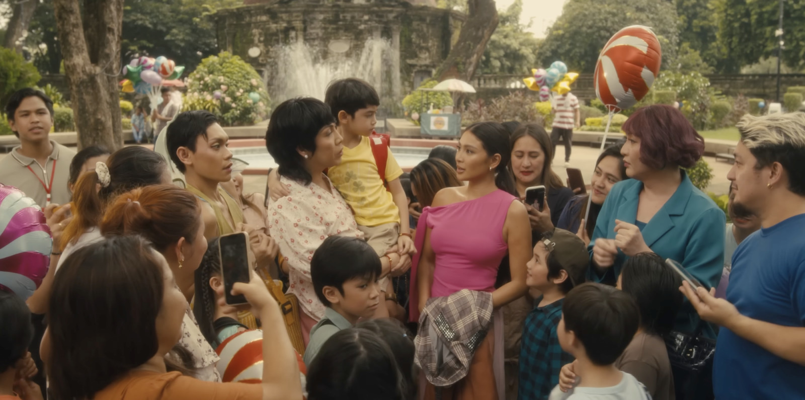 Vice Ganda, Nadine Lustre and Lucas Andalio in Jun Lana’s ‘Call Me Mother’ (Photo: Star Cinema)