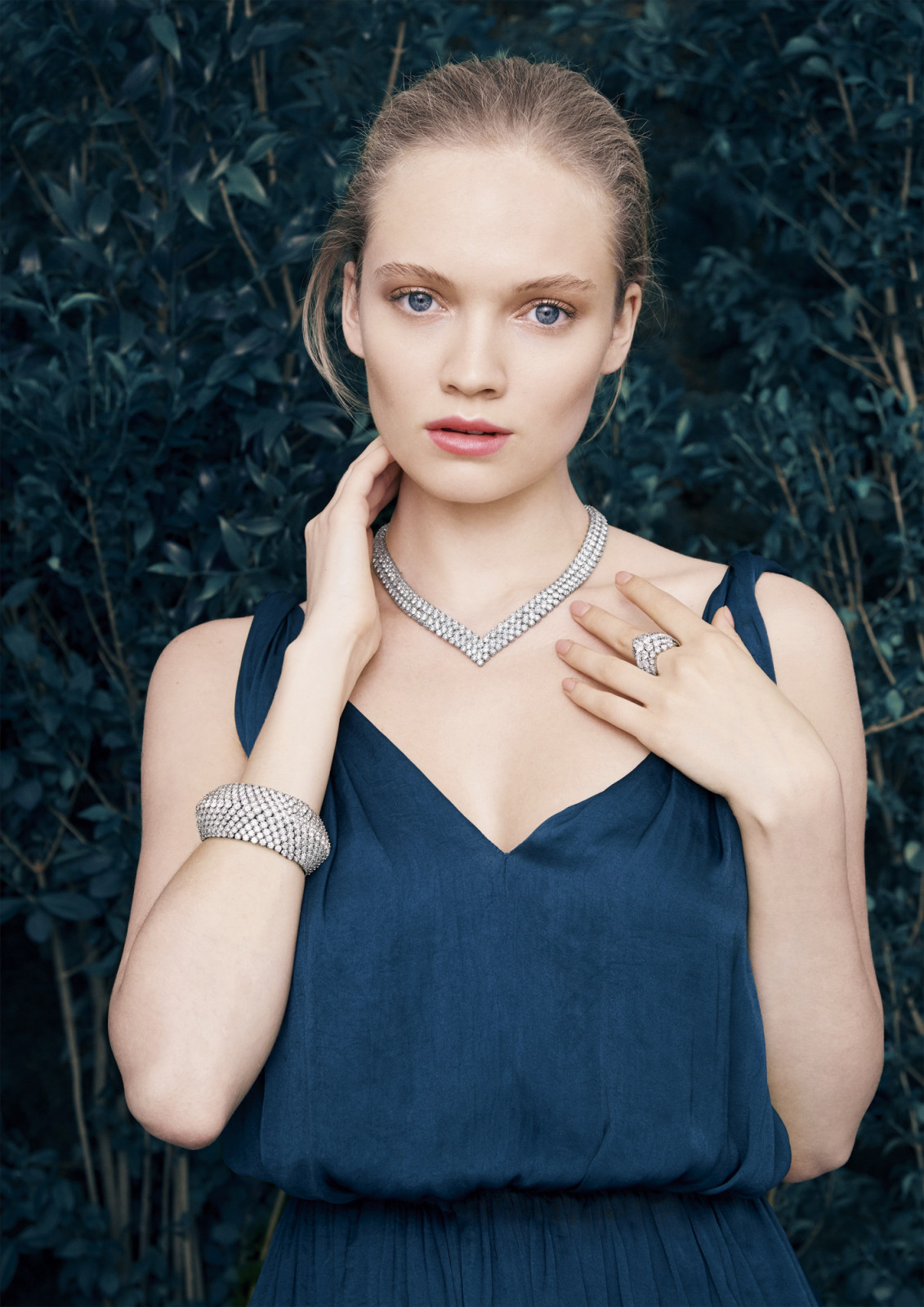 Photo by Erik Madigan Heck A Cheval transformable necklace (diamonds). A Cheval bracelet (diamonds). A Cheval ring (diamonds).