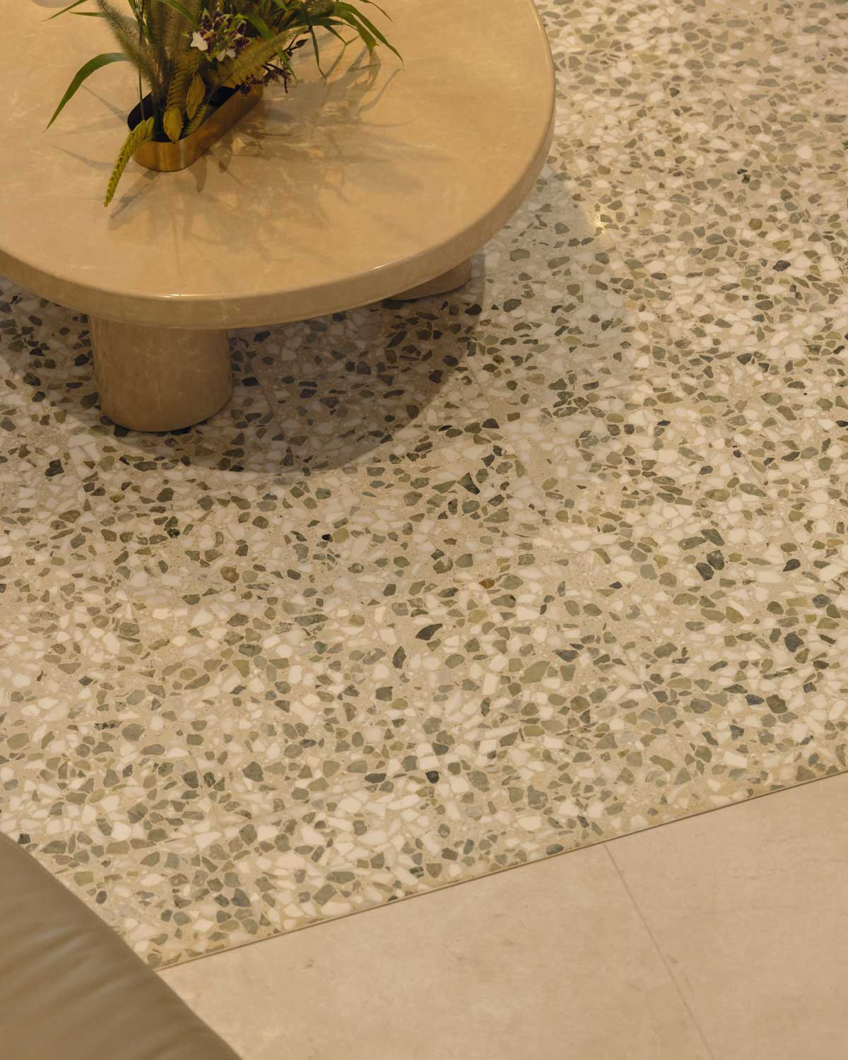 Elements such as the home’s original terrazo floors were preserved