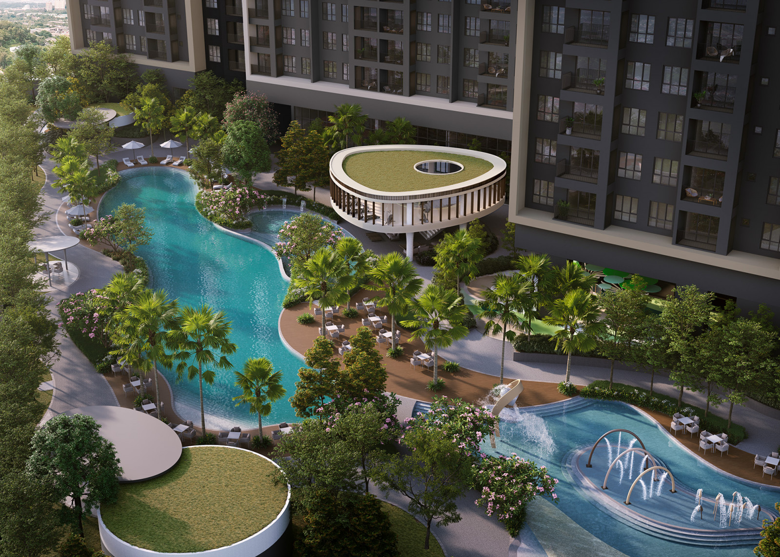 The podium deck on level 13 ensures a calming enclave even in the heart of the city