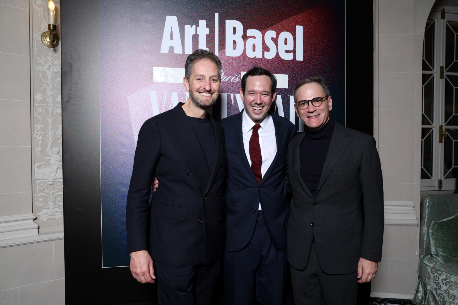 PARIS, FRANCE - OCTOBER 15: (L-R) Noah Horowitz, Nate Freeman and Philip Tinari attend Art Basel & Vanity Fair - The Opening Night Of Art Basel Paris on October 15, 2024 in Paris, France. (Photo by Pascal Le Segretain/Getty Images for Condenast)