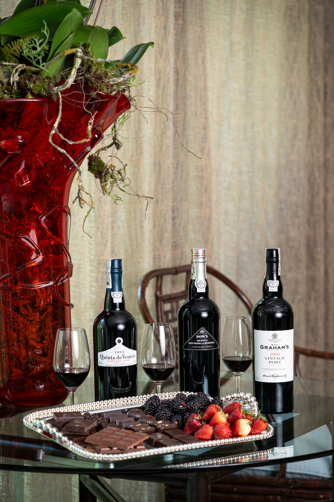 Port selection by Alex Lichaytoo paired with Pia Fine Chocolate