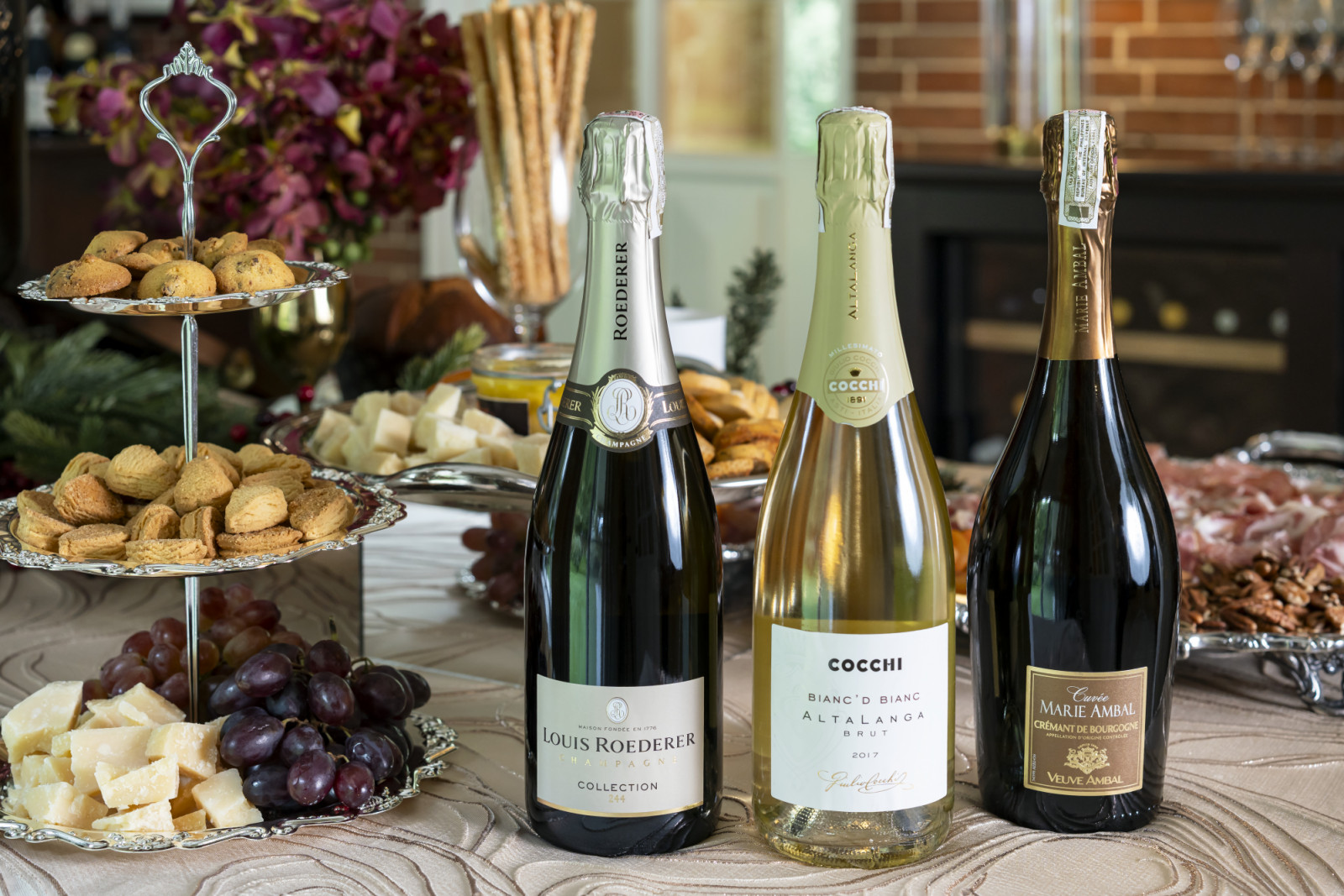 A selection of champagne and sparkling wine on display at Alex Lichaytoo's home