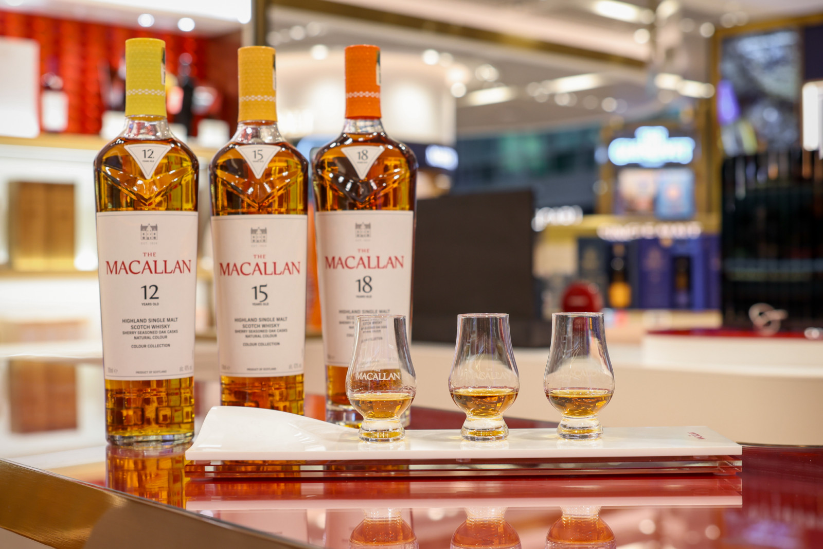 The Macallan Colour Collection whisky tastings at the shop-in-shop