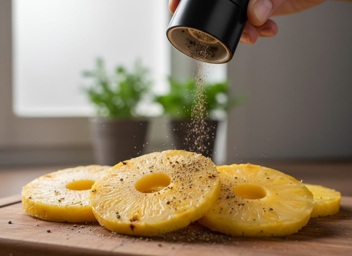Tropical pineapple gains warmth and complexity from a sprinkle of freshly cracked black pepper (Photo: AI-generated)