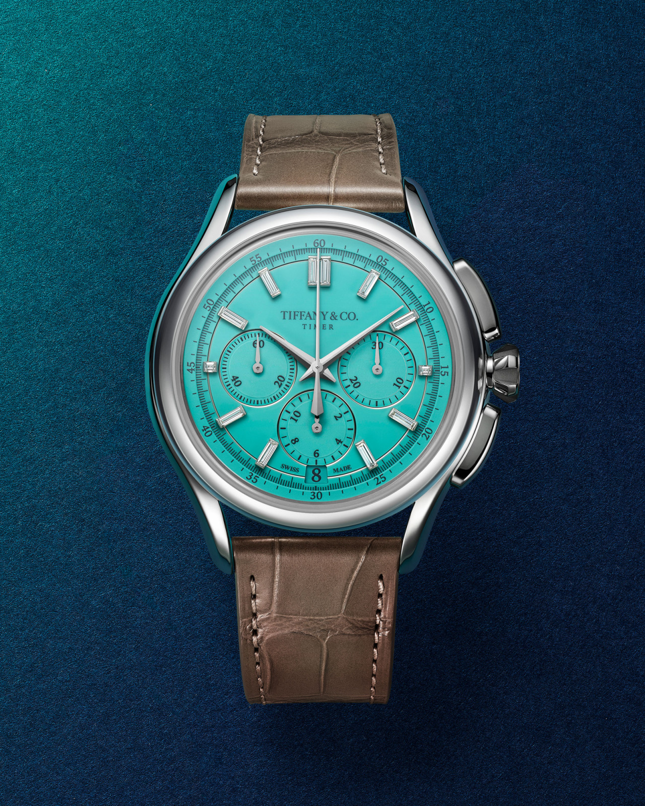Tiffany & Co. Tiffany Timer in platinum with Tiffany blue dial