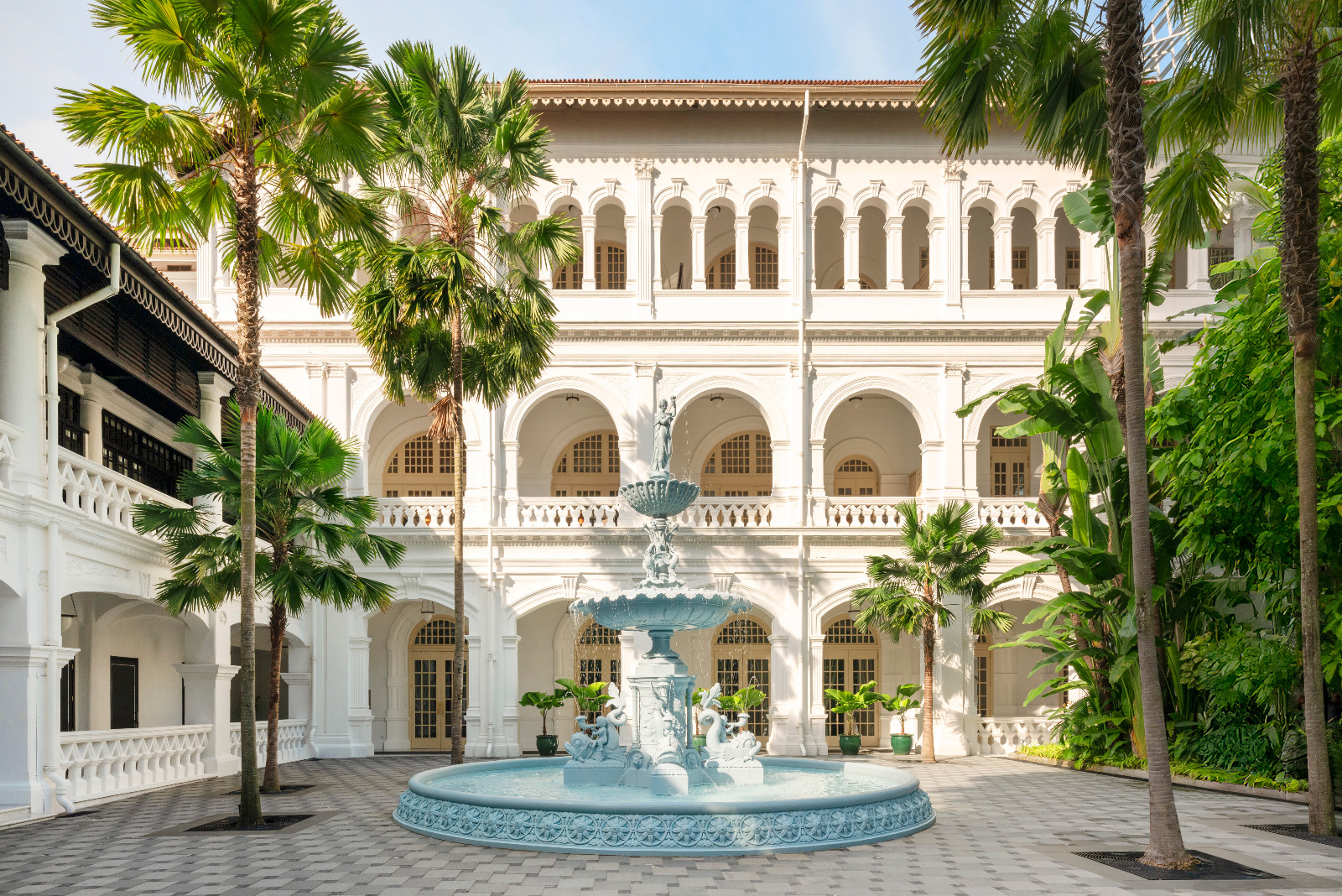 Palm Garden di Raffles Singapore, salah satu dari hotel-hotel bersejarah di Asia Tenggara