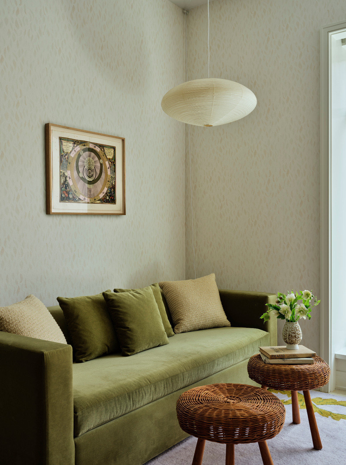 The lounge area in a New York apartment, designed by Lucy Harris