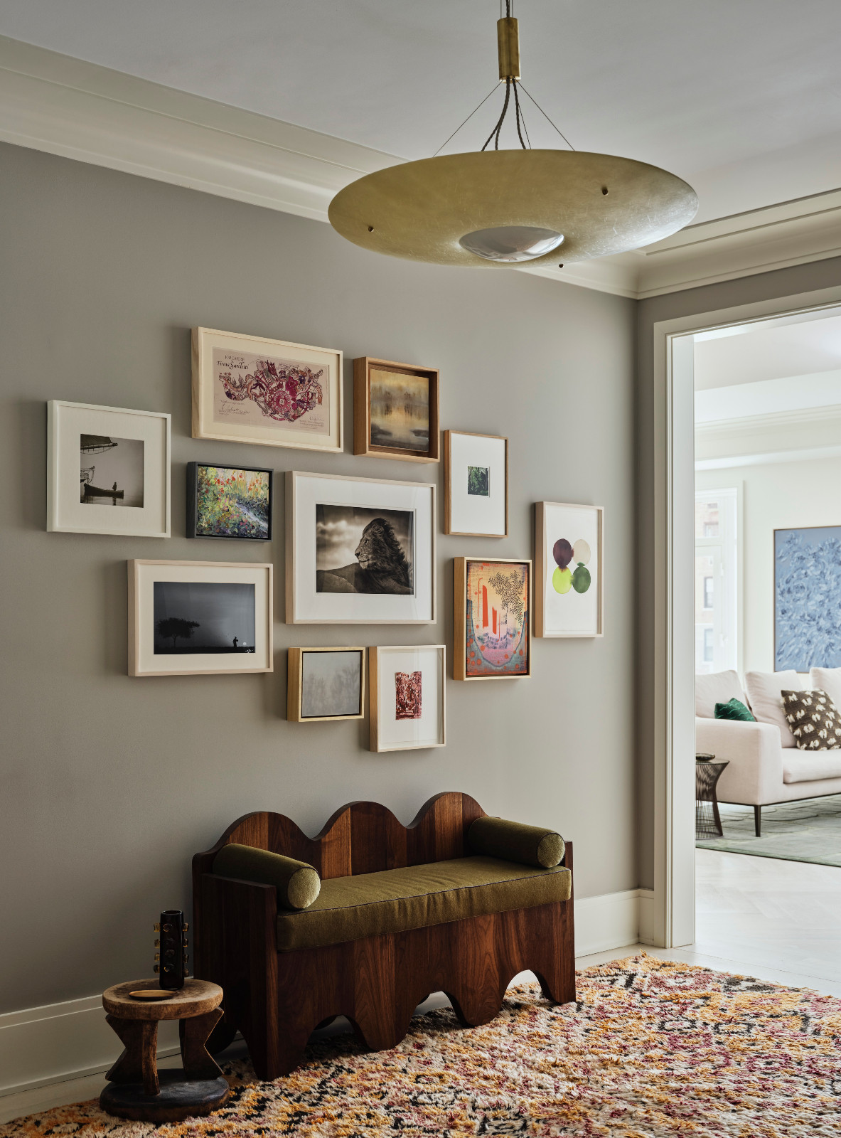 Lucy Harris designed the entryway in a New York City apartment for a mother-daughter duo
