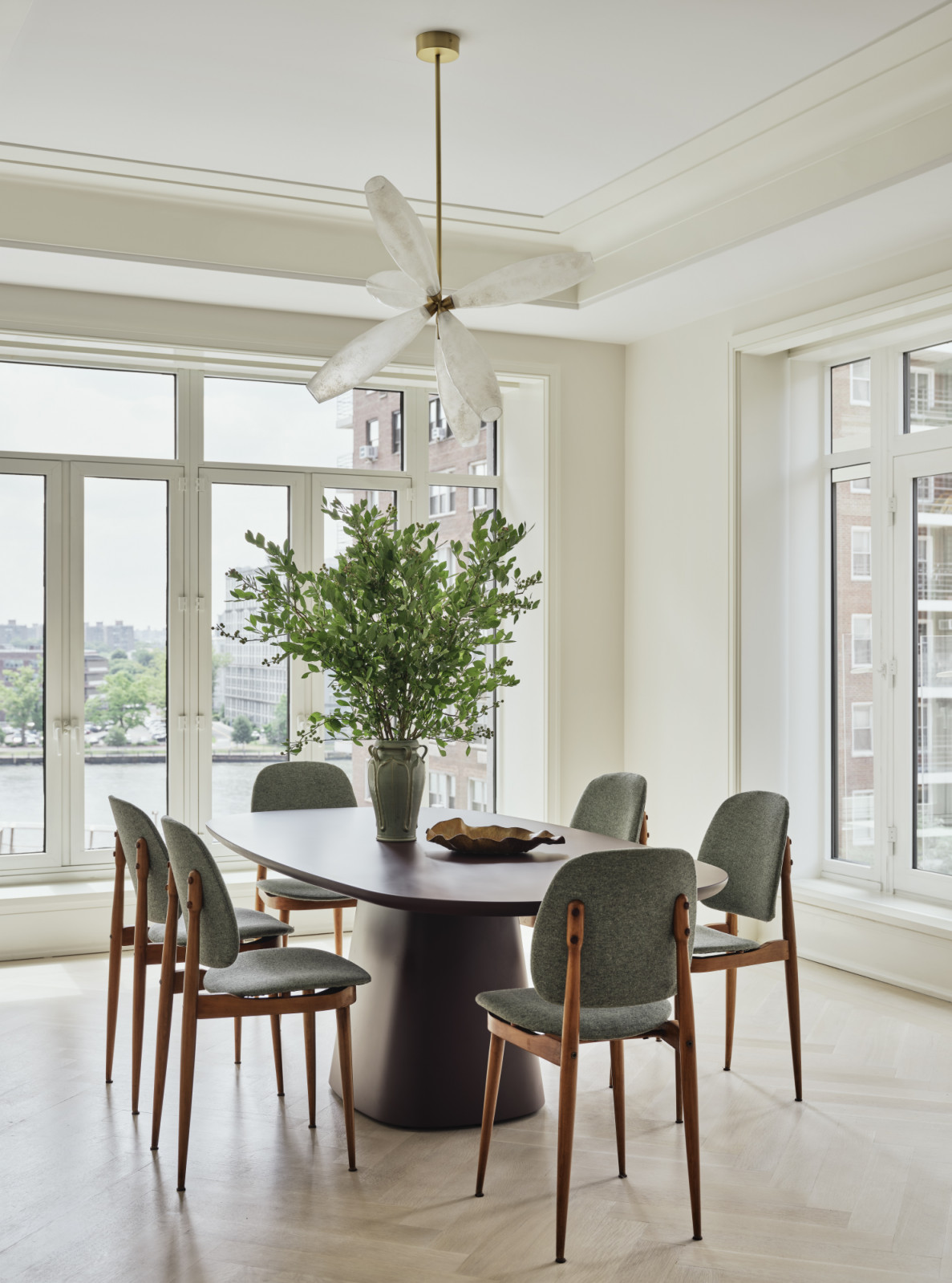 The dining area in a New York apartment, designed by Lucy Harris