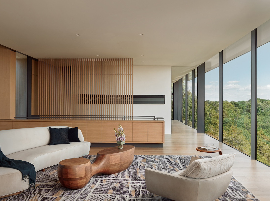 The living room of an Austin, Texas home designed by Alterstudio Architects