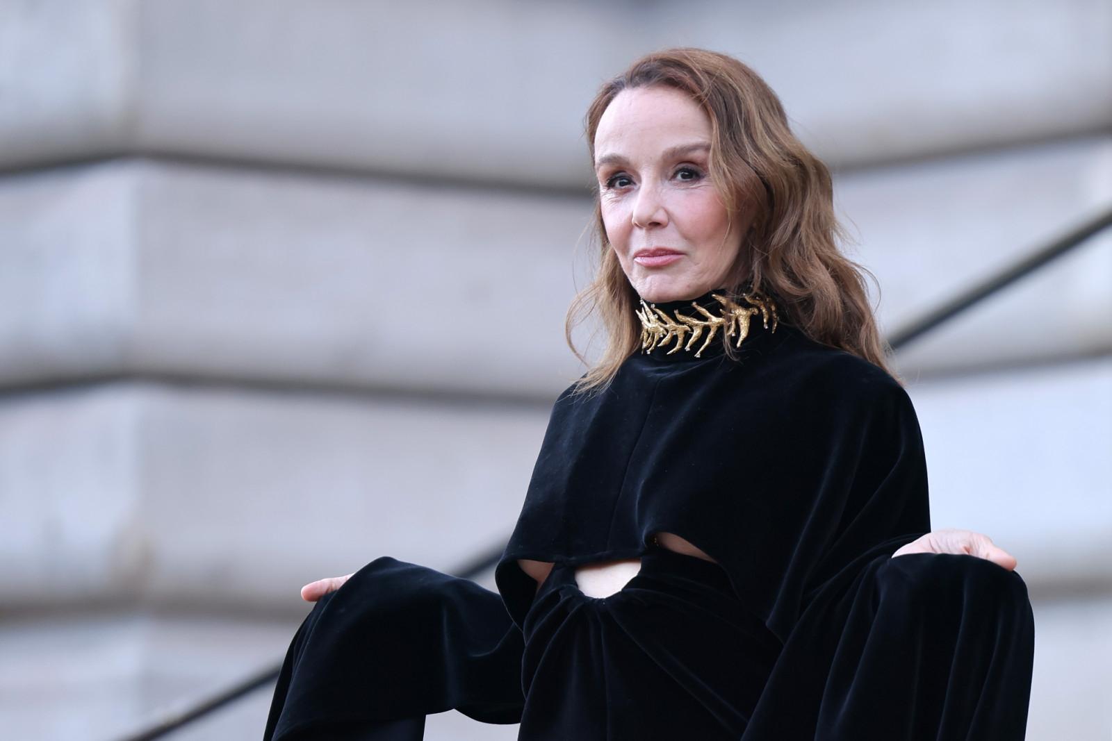 Philippine Leroy-Beaulieu at the Schiaparelli haute couture spring/summer 2025 at Paris Fashion Week 2025 (Photo: Jacopo Raule/Getty Images)