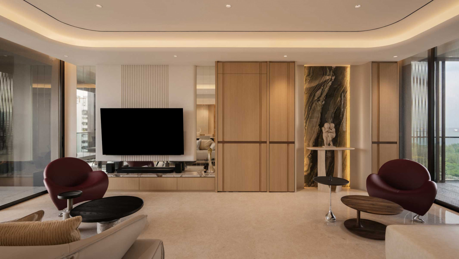 K2SD Group creates a woven sanctuary that is warm, comforting and layered with small touches of colour in this apartment
