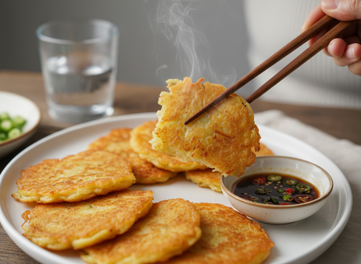 Gamjajeon is a study in restraint, powered entirely by potato starch (Image: AI generated via Imagen 3)