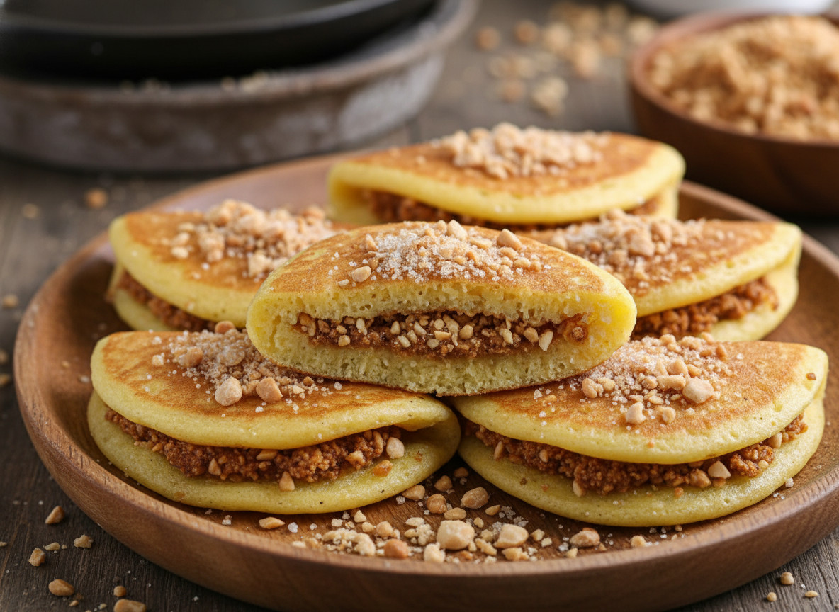 Apam balik is a folded pancake that favors abundance over delicacy (Image: AI generated via Imagen 3)