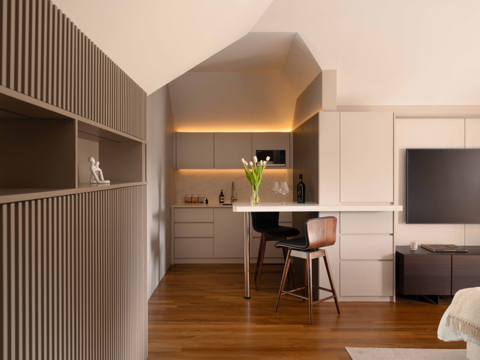 An abundance of storage maintains the uncluttered nature of the Bukit Timah Bungalow