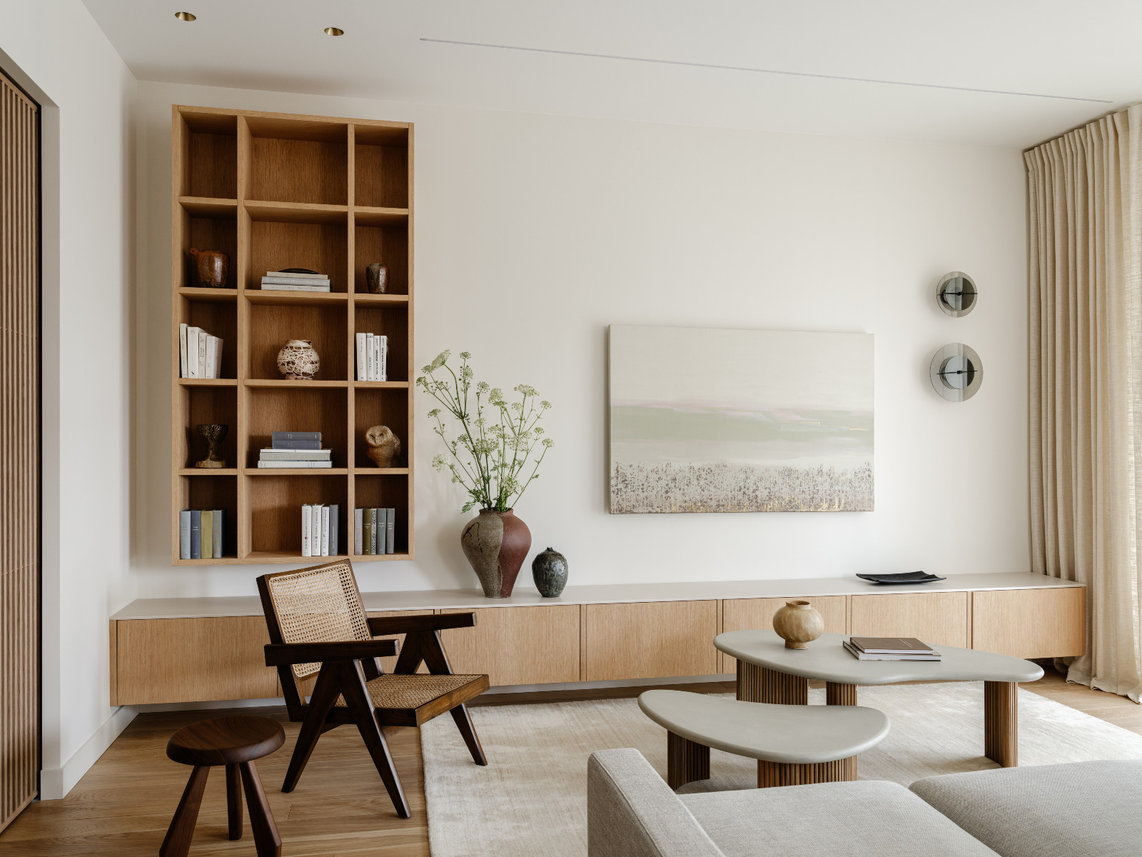 The living room in a Korean-inspired home in Moscow, Russia by Inga Kordya