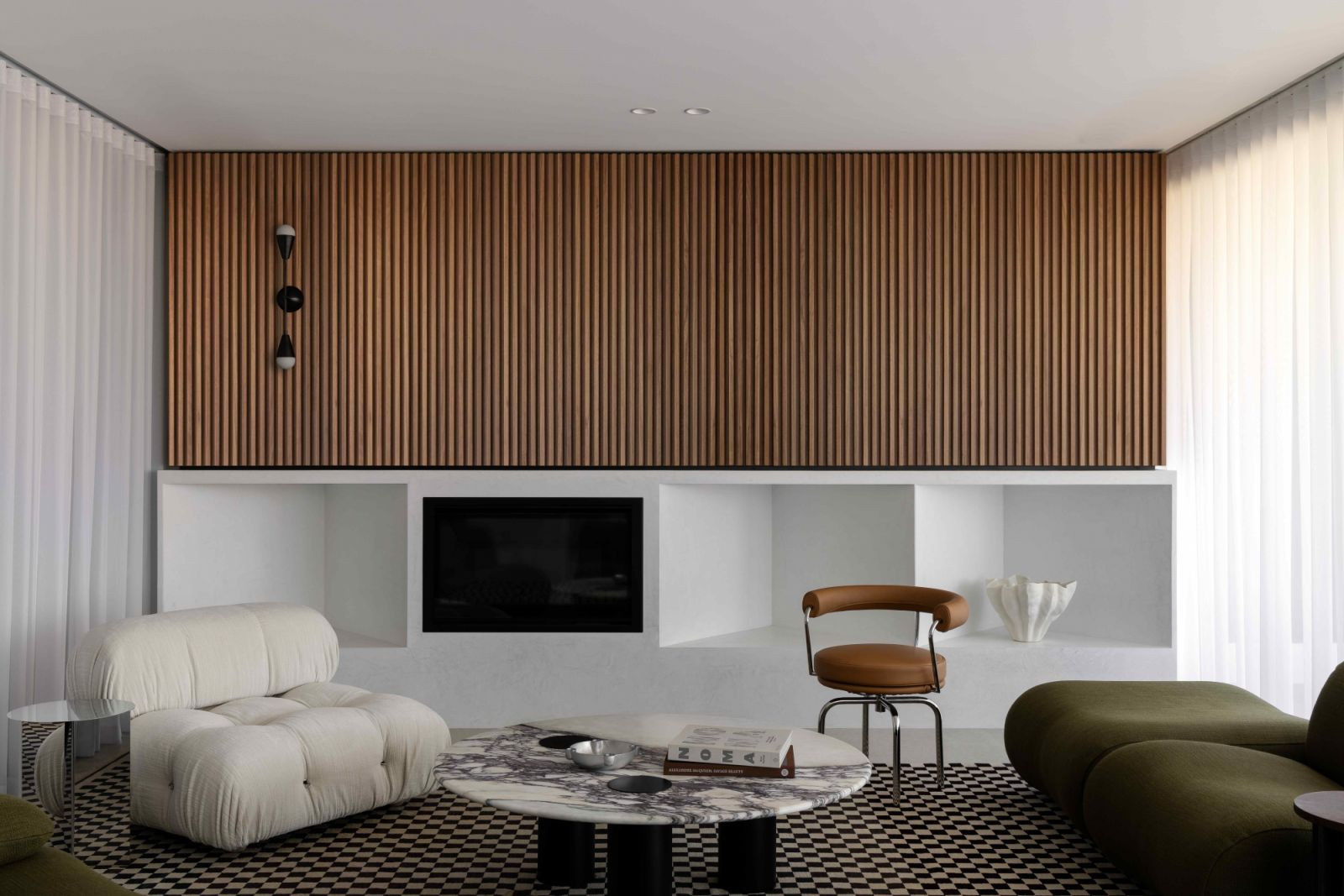 Designer furniture in the modernism-inspired space (Photo: Timothy Kaye)