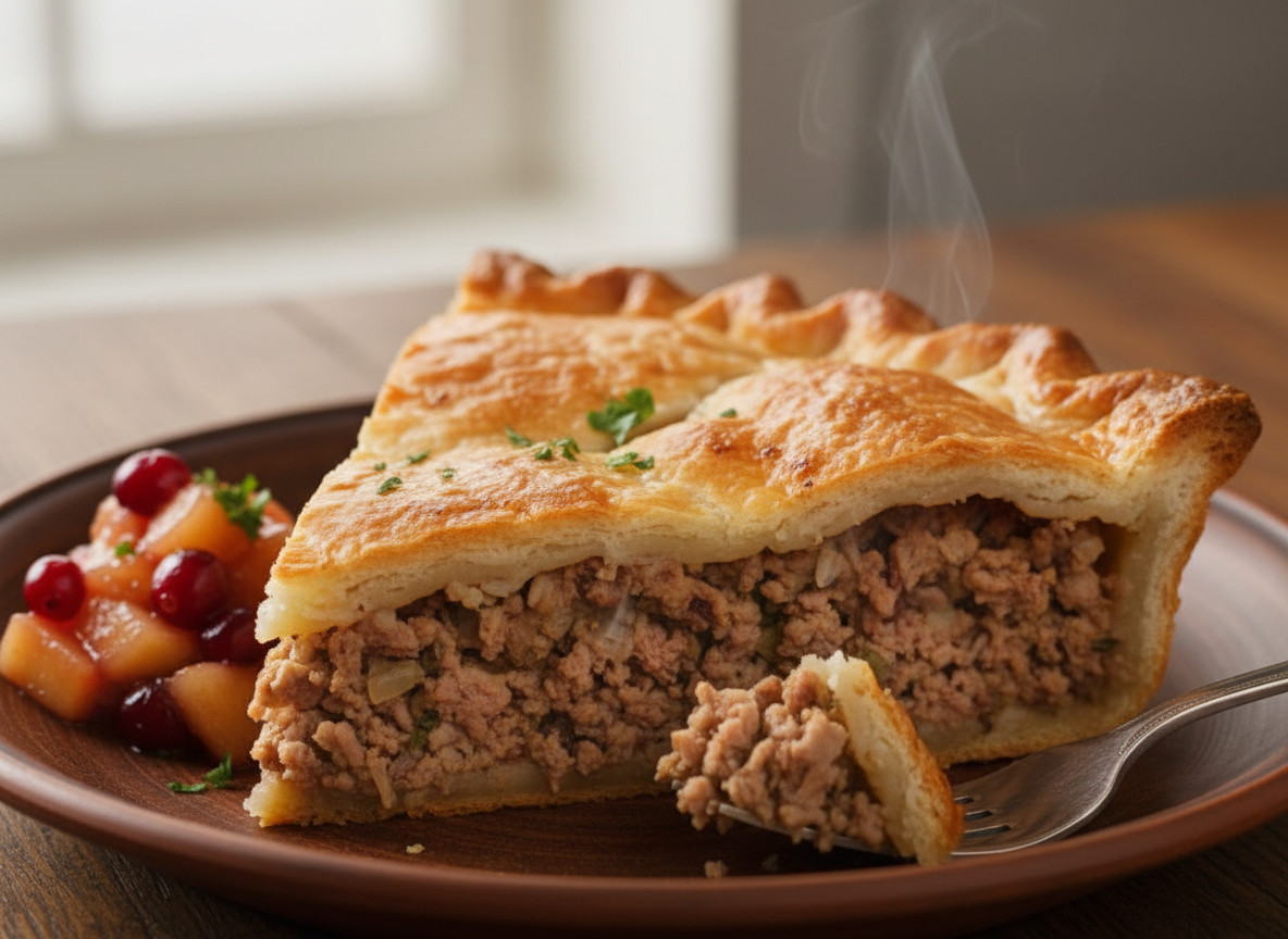 Tourtière is a savoury meat pie that preserves the French culinary heritage of Quebec (Photo: AI-generated)