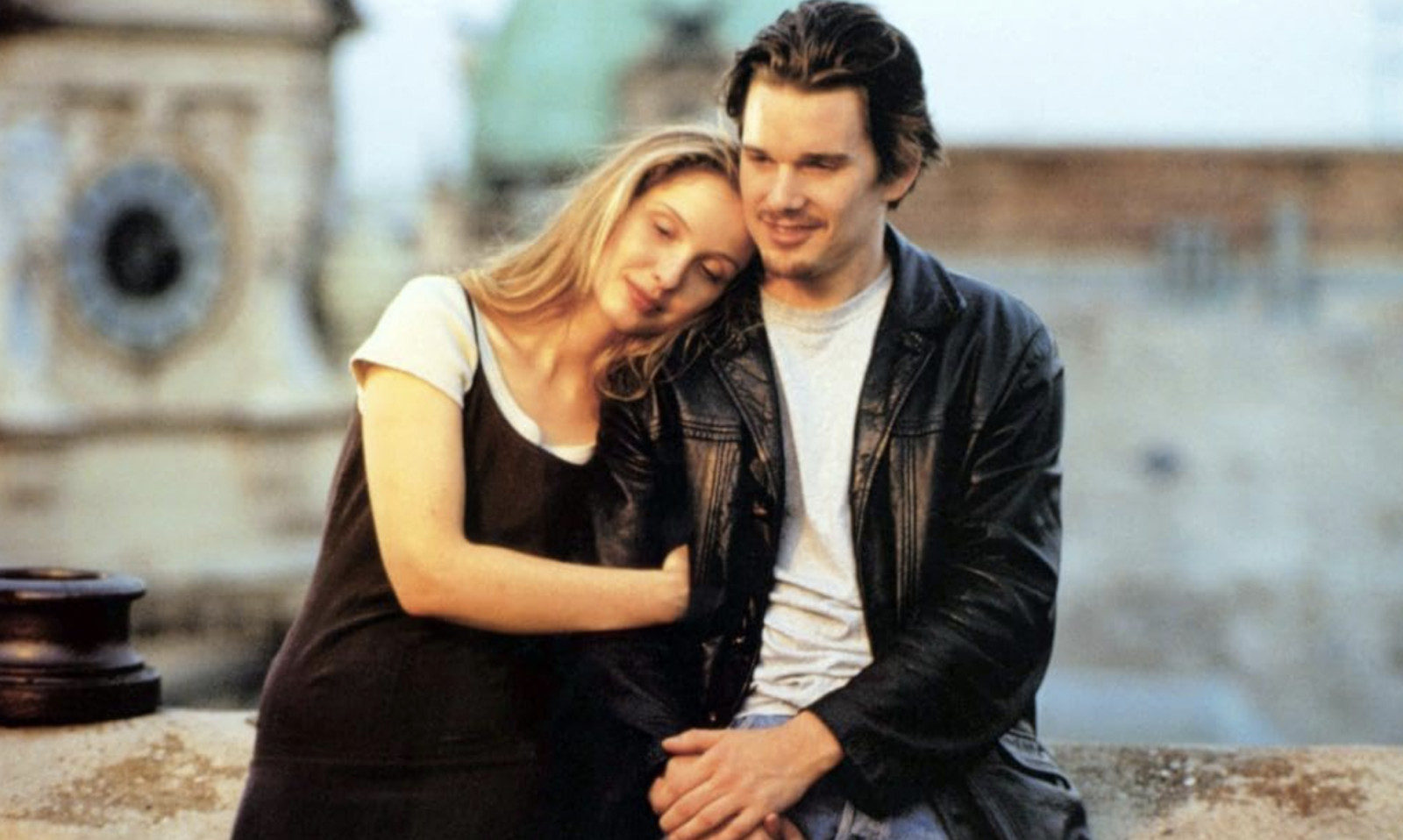 Ethan Hawke as Jesse and Julie Delpy as Céline in ‘Before Sunrise’