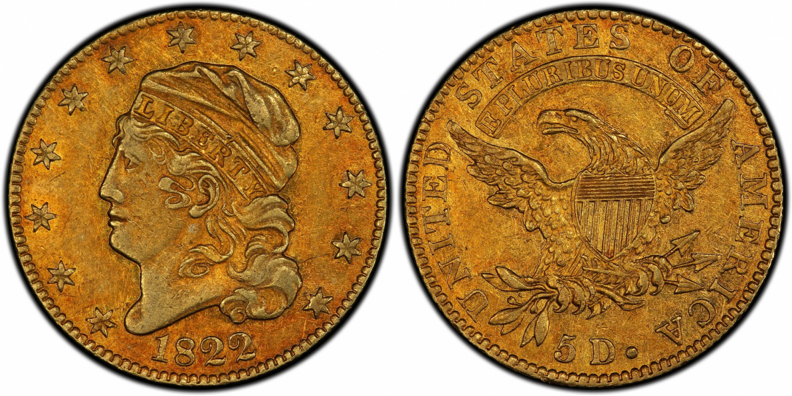 1822 Capped Bust $5 Half Eagle (ภาพ: pcgs.com)