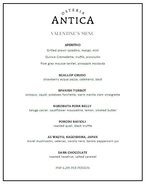 Where to eat for Valentine's Day 2026 - Osteria Antica