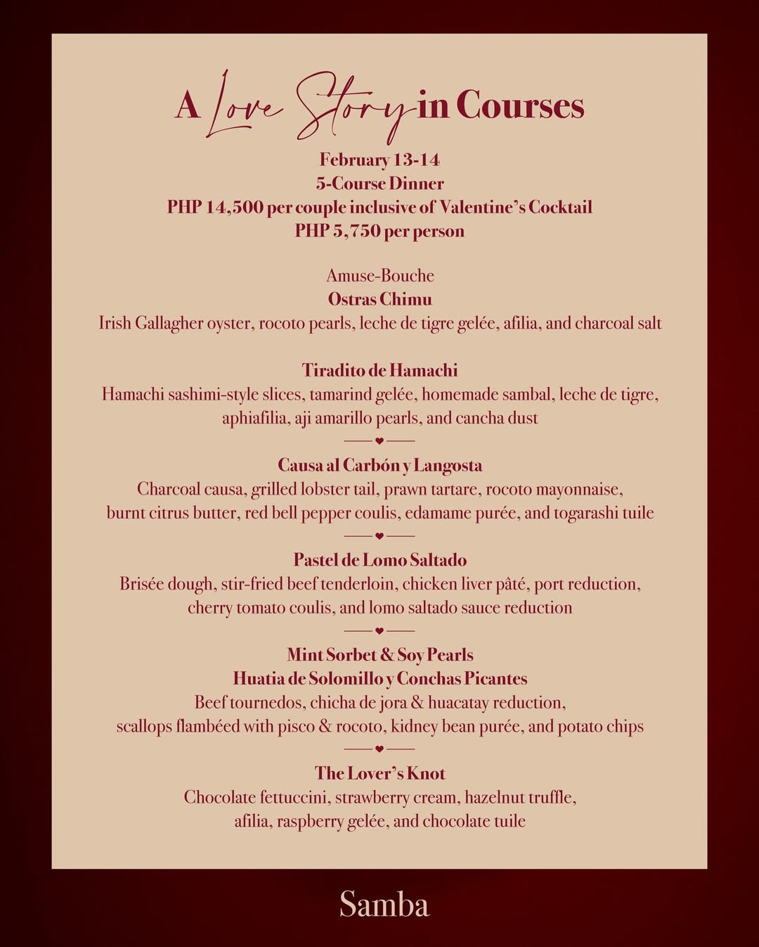 Where to eat for Valentine's Day 2026 - Shangri-La the Fort, Manila