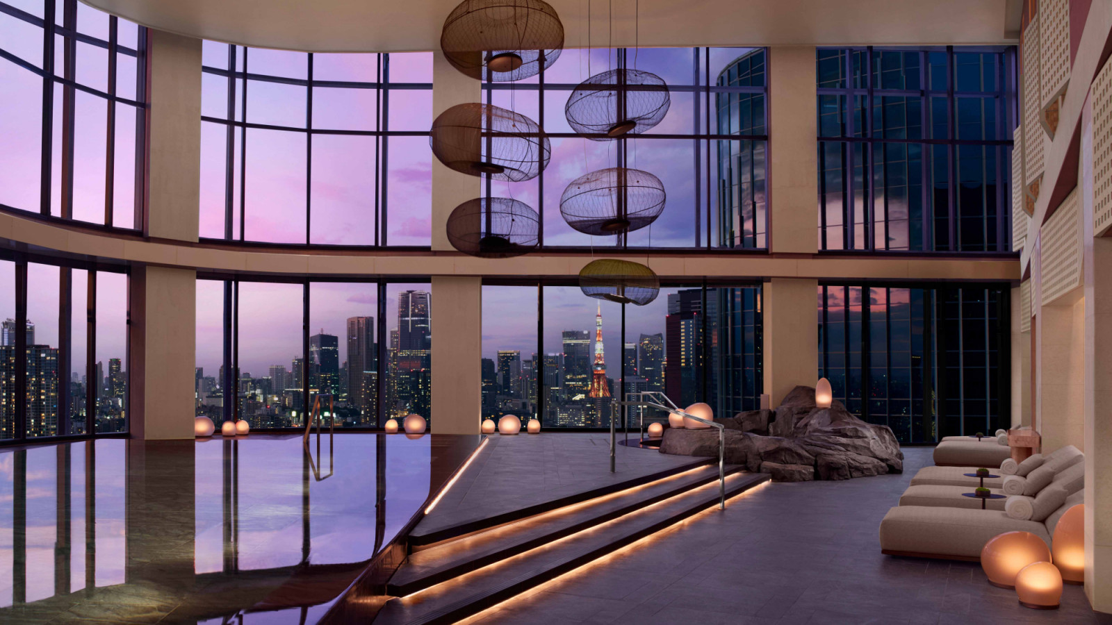“When it’s done right, the pool becomes a memory,” says Yabu Pushelberg of the swimming pool at JW Marriott Tokyo, which offers “a sense of connection to the sky”, inspired by both nature and the built environment