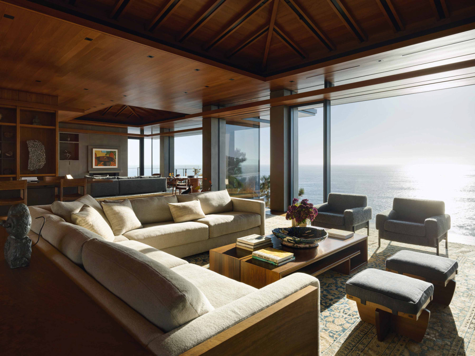 The living area opens out to breathtaking ocean views