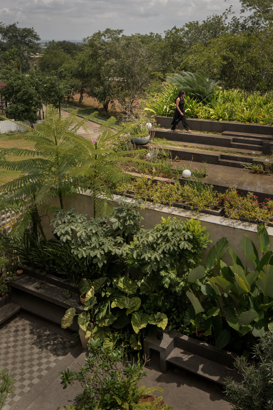 The exterior of the Bangalore, India home designed by 4Brick Studio