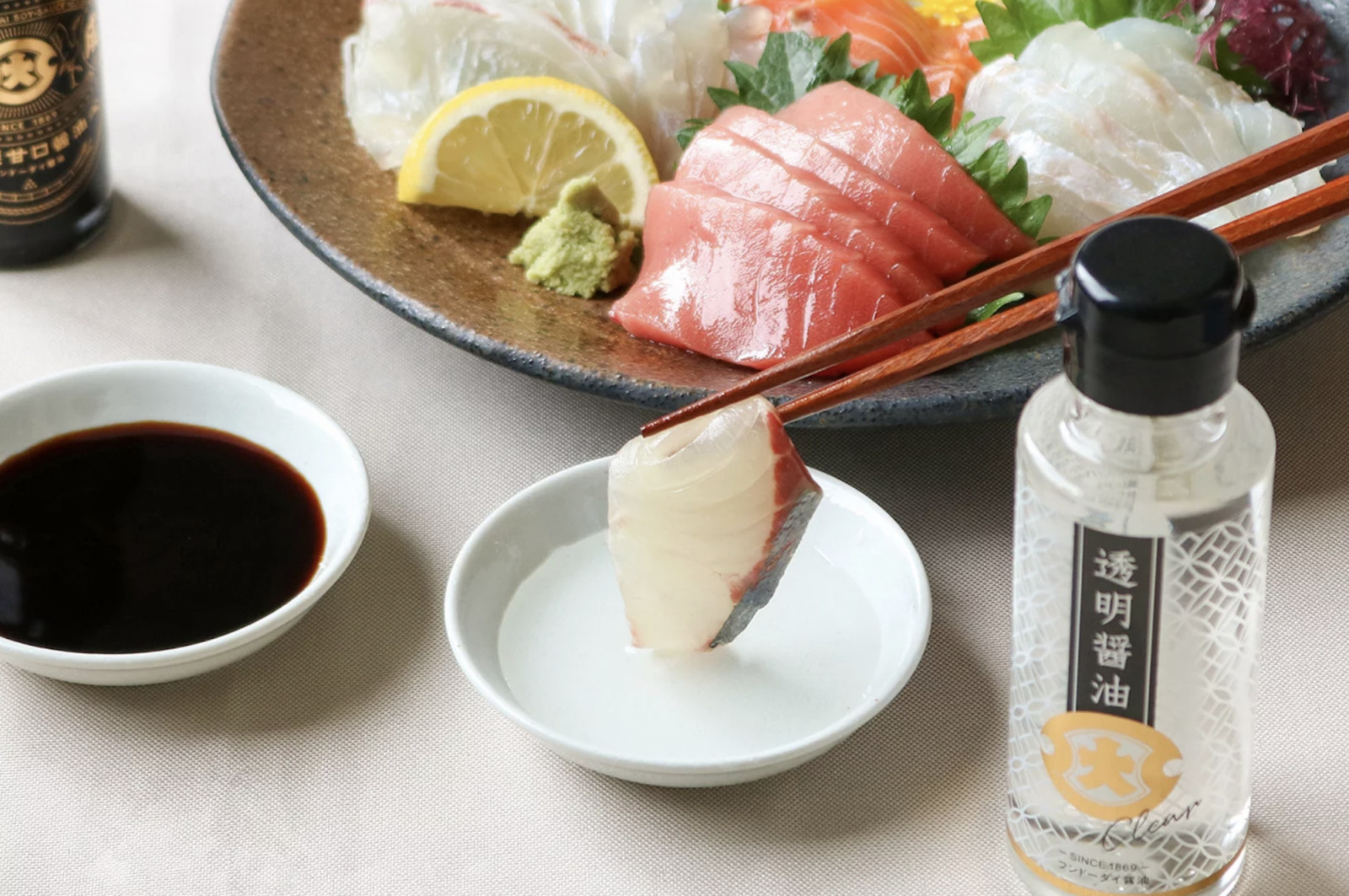 Developed by Fundodai in Japan, clear soy sauce delivers traditional umami flavour without altering the colour of your dishes (Photo: Omotenashi Nippon)