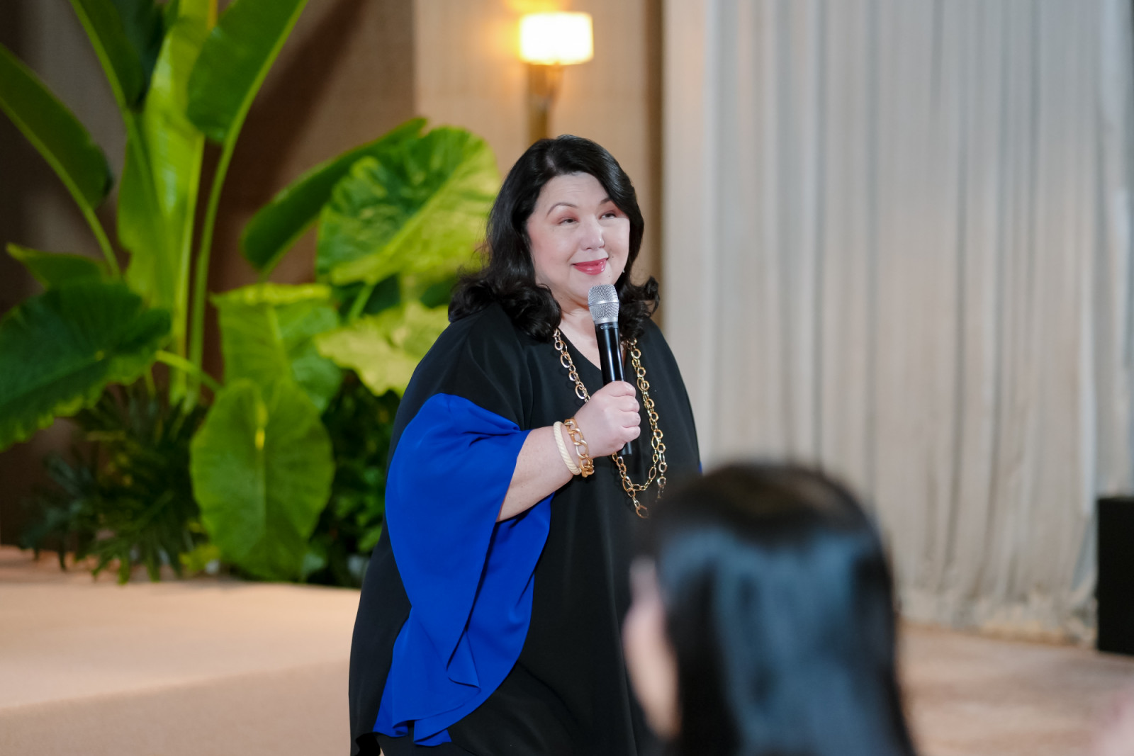 Tatler Philippines managing director Irene Martel Francisco welcomes guests, introducing Sylvia Earle and highlighting her dedication to safeguarding the Blue Planet