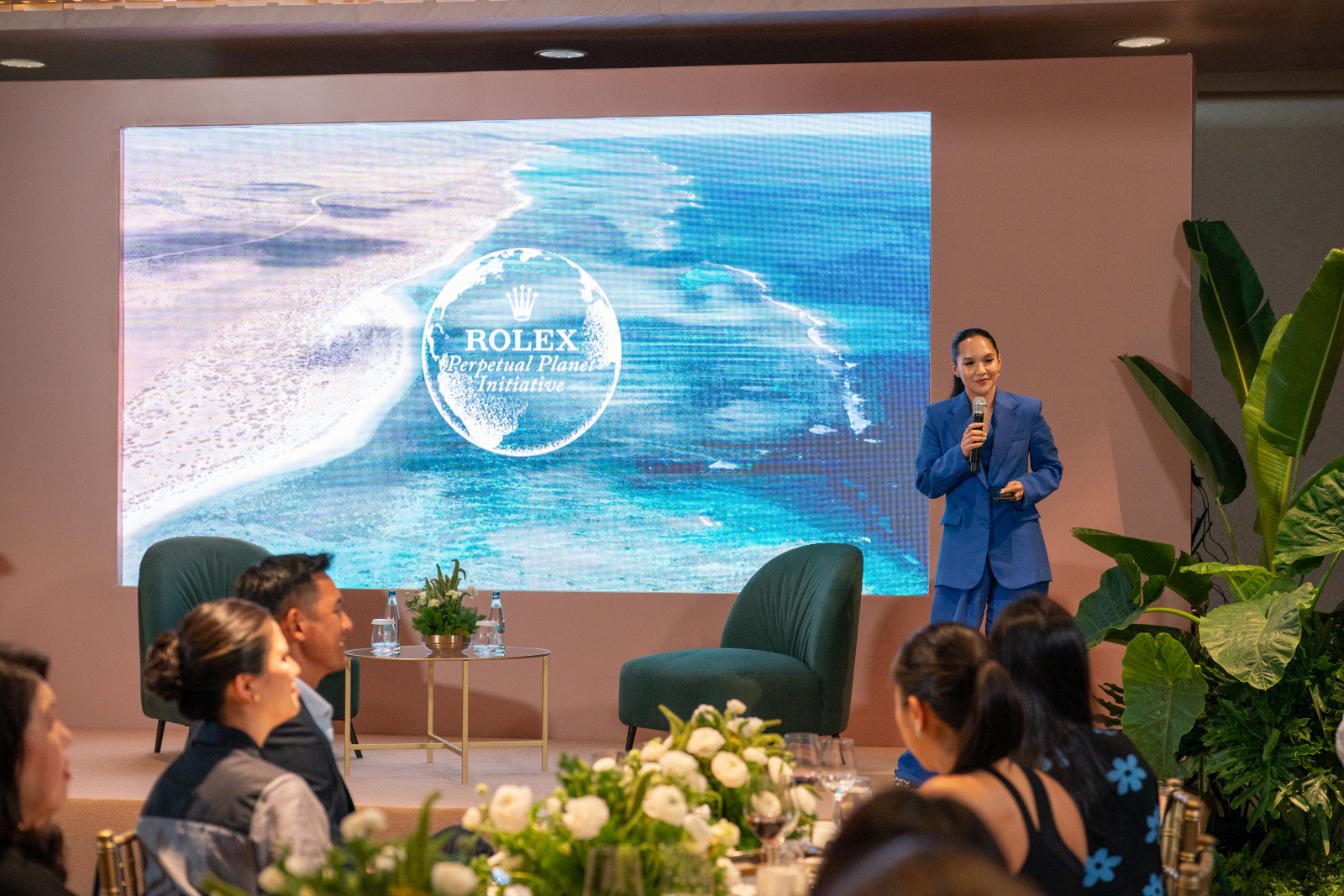 Tatler Singapore’s Dana Koh guides a conversation highlighting Sylvia Earle’s work and the evening’s focus on ocean advocacy