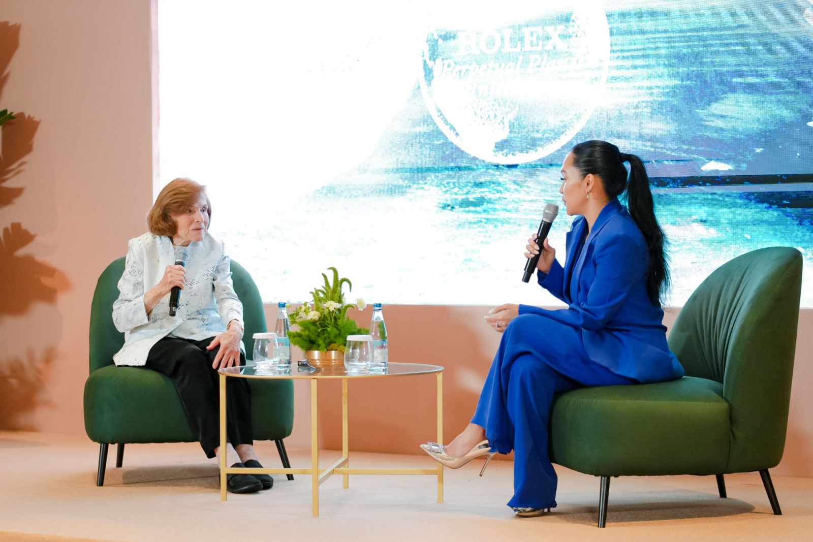 Tatler Singapore executive editor Dana Koh guides a conversation highlighting Sylvia Earle’s work and the evening’s focus on ocean advocacy