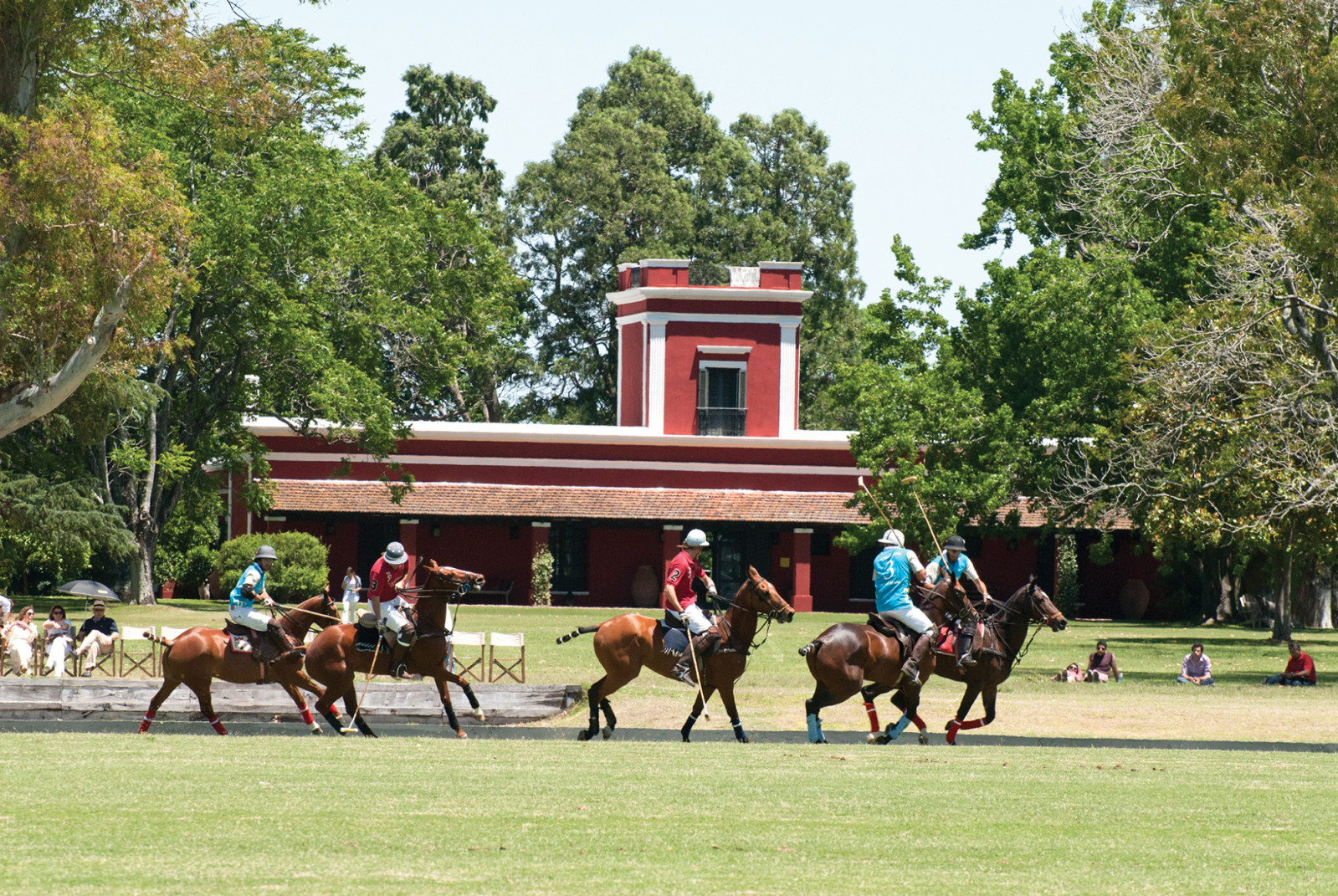 Horses are central to life at La Bamba de Areco, roaming the fields and showcasing skill amid the estate’s timeless Argentine charm