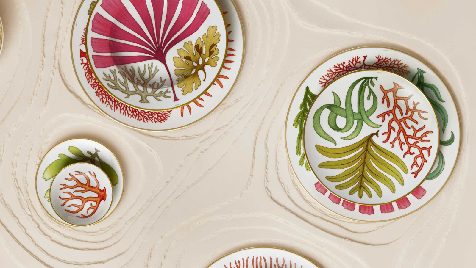 Hermès unveils Natures Marines, a 34-piece porcelain tableware collection inspired by marine flora, botanical art and underwater light