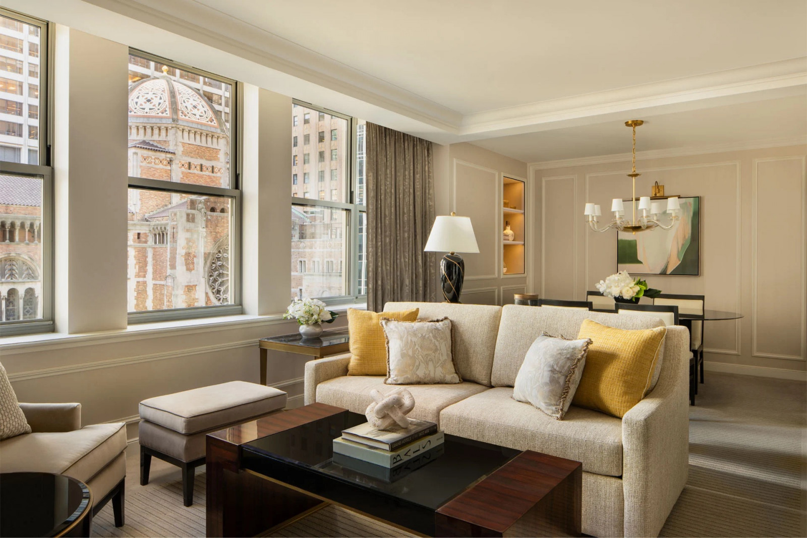 One-bedroom suites exceed 570 square feet and feature Park Avenue views, custom furnishings, and celadon-and-taupe colour palettes designed by Pierre-Yves Rochon