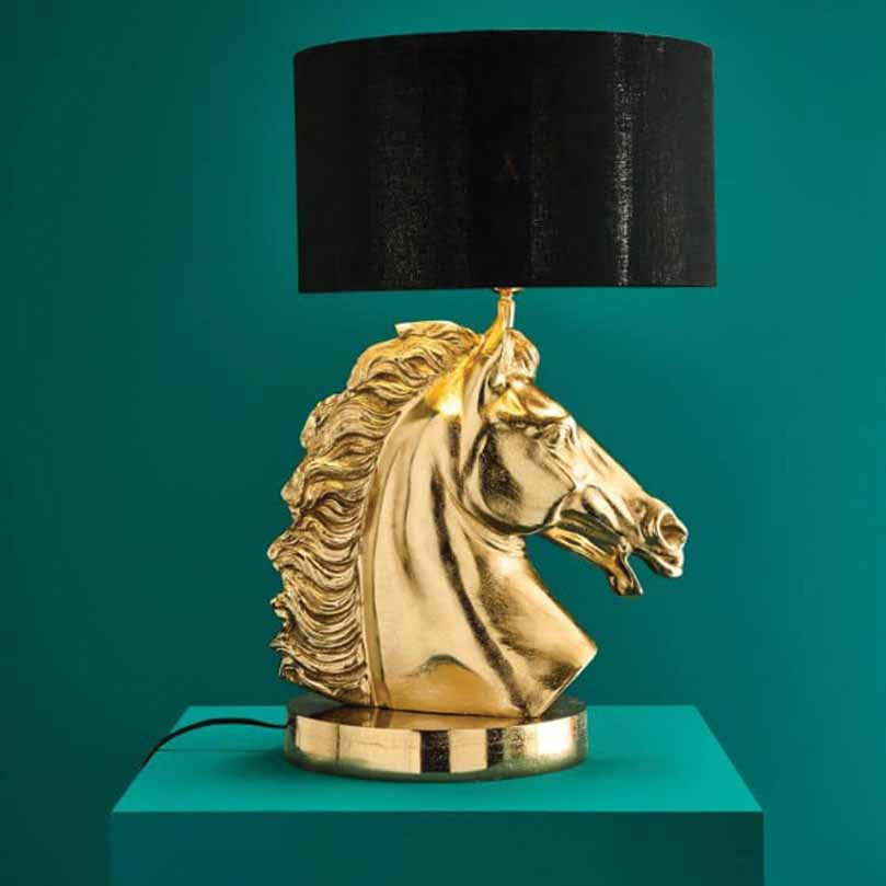 Werner Voß Horse Gold Table Lamp, from Flaming Queen