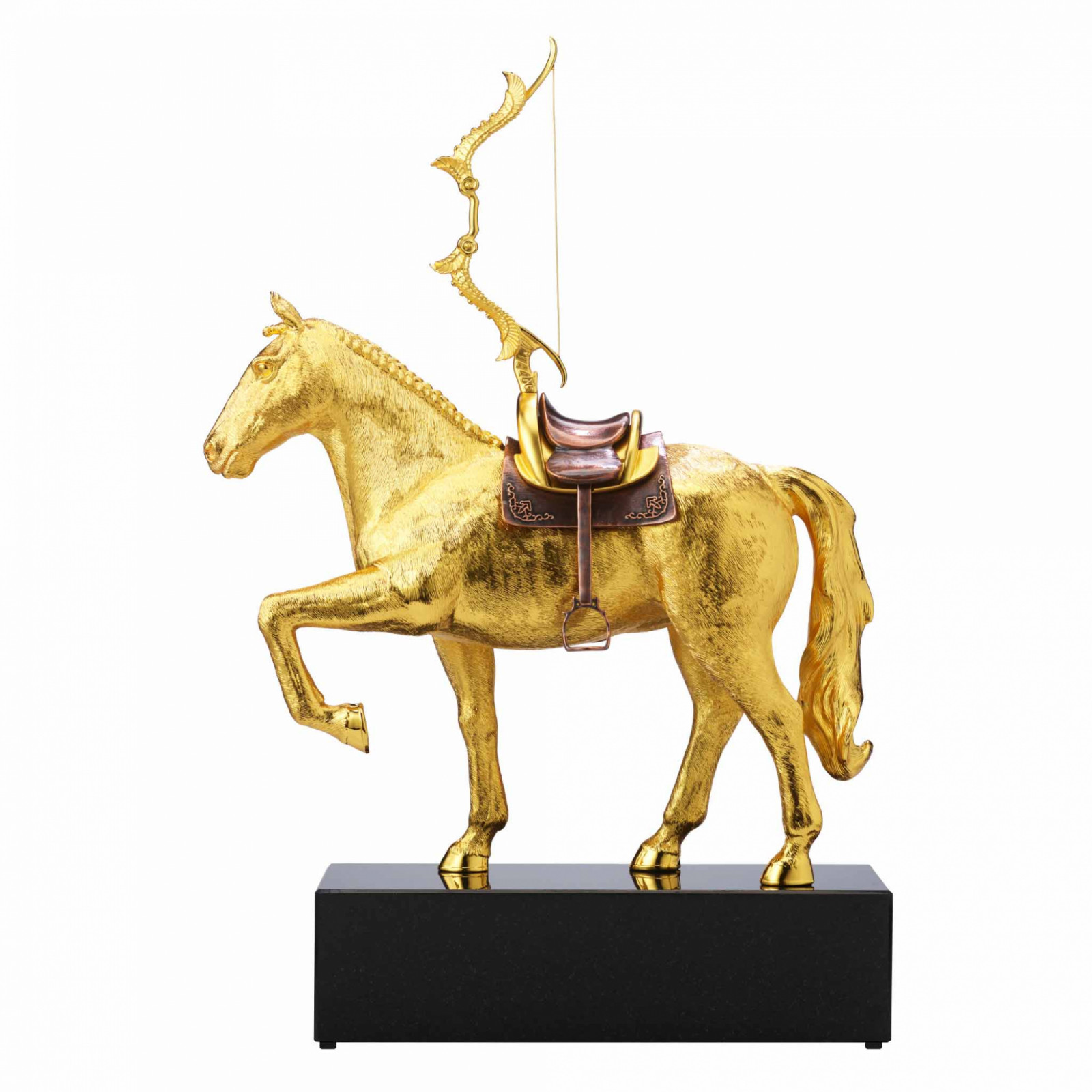 Risis Aurion, Steed of Kings is crafted in 24K gold and blackened copper